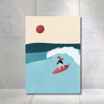 Affiche Surfeuse n°1 - wall art poster surf 3