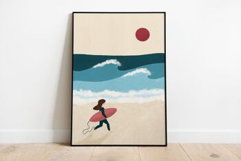 Wall art poster  surf - Affiche Surfeuse n°2 4