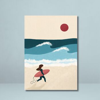 Wall art poster  surf - Affiche Surfeuse n°2 3