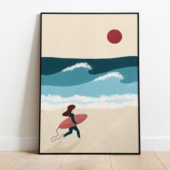 Wall art poster  surf - Affiche Surfeuse n°2 1