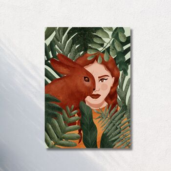 Wall art poster  nature animal - Affiche nature plante lapin 2