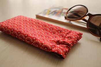 Etui à lunettes Edna éventails rouges 2