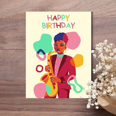 Card - Saxo Happy Birthday