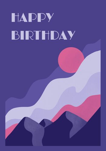 Carte - Montagnes Happy Birthday card 2