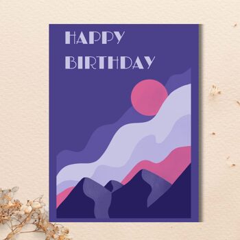 Carte - Montagnes Happy Birthday card 1