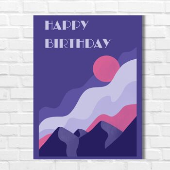 Carte - Montagnes Happy Birthday card 3