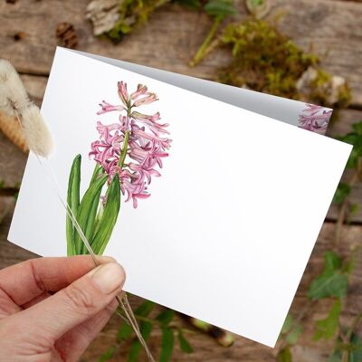 Hyacinth folding card - PRINTED INSIDE with envelope