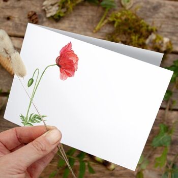 Carte pliante Poppy - IMPRIMÉE À L'INTÉRIEUR avec enveloppe 1