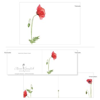 Carte pliante Poppy - IMPRIMÉE À L'INTÉRIEUR avec enveloppe 3