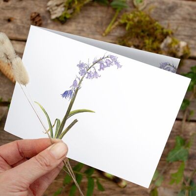 Folding card Bluebells - PRINTED INSIDE with envelope