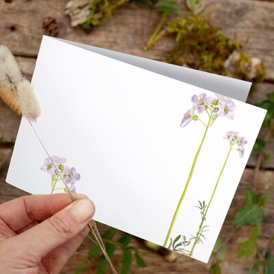 Folding card meadowfoam - PRINTED INSIDE with envelope