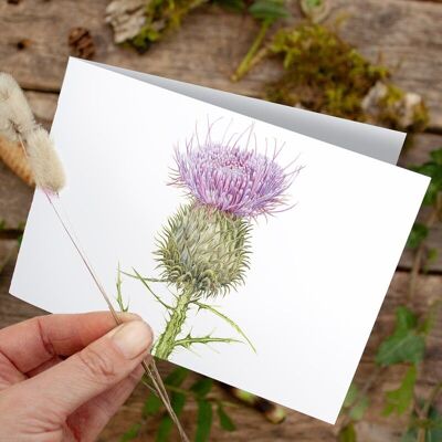 Thistle folding card - PRINTED INSIDE with envelope