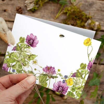 Folding card summer - PRINTED INSIDE with envelope