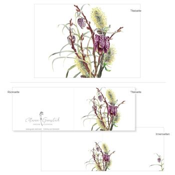 Carte pliante bouquet de printemps - IMPRIMÉE À L'INTÉRIEUR avec enveloppe 3
