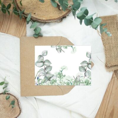 Klappkarte Eucalyptus “Greenery” - INNEN BEDRUCKT mit Kuvert