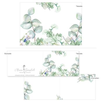 Carte pliante Eucalyptus « Verdure » - IMPRIMÉE À L'INTÉRIEUR avec enveloppe 3