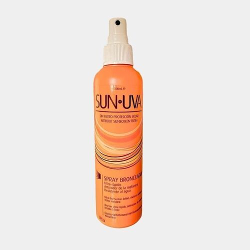Sun Uva | Spray Bronceador | Activador de Melanina | Ultra Rápido | Resistente al agua | sin Factor de Protección Solar