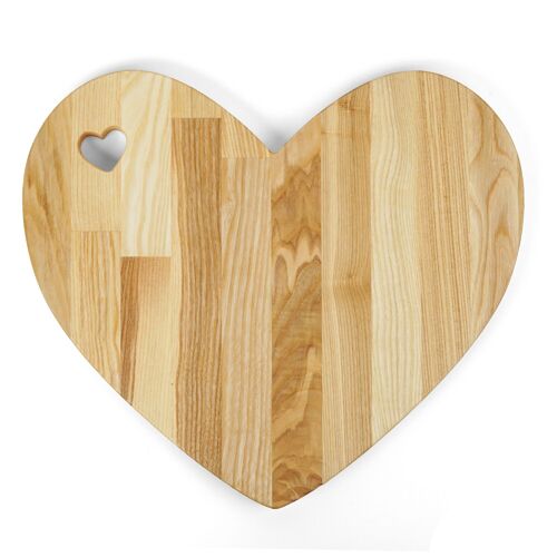 Heart shaped wooden cutting board