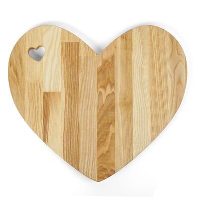 Planche à découper en bois en forme de coeur