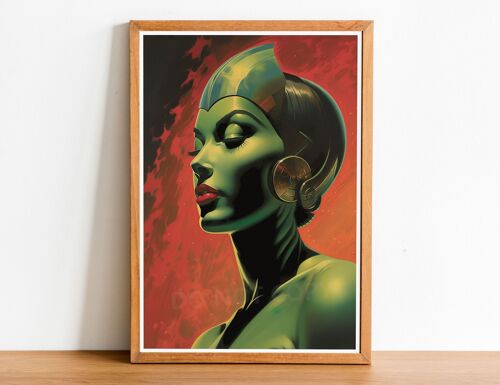 Green Kitsch Lady 03 Art Print inspired by Vladimir Tretchikoff