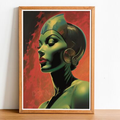 Green Kitsch Lady 03 Kunstdruck inspiriert von Vladimir Tretchikoff