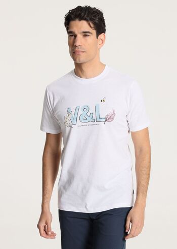 V&LUCCHINO - T-shirt basique manches courtes Graphique V&L feuilles 2