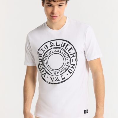 V&LUCCHINO - T-shirt Manica Corta Logo Grafico Antracite
