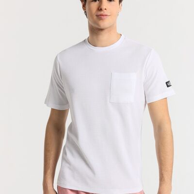 V&LUCCHINO - T-shirt manica corta con taschino e patch logo