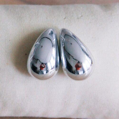 Stainless steel drop earring – gloss/silver