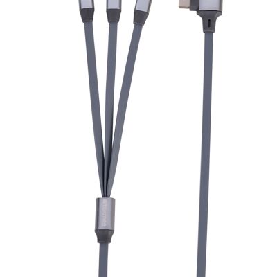 Cable 3 en 1 con conectores iPhone, Smartphone y USB-C