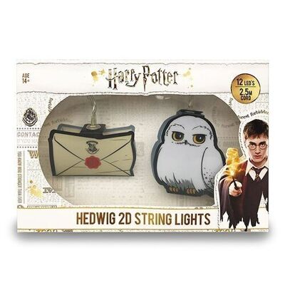 Carta de aceptación de Harry Potter y luces de cadena Hedwig