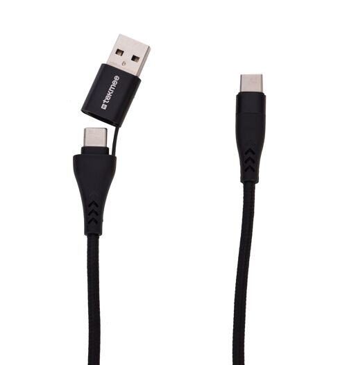 CHARGEUR 1M 2-EN-1 LIGHTNING/TYPE-C ET USB