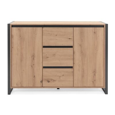 Industrielles Sideboard 2 Türen 3 Schubladen L120 cm - DENVER