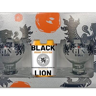 Coffret BLACK LION rum 50 cl  / 2 verres