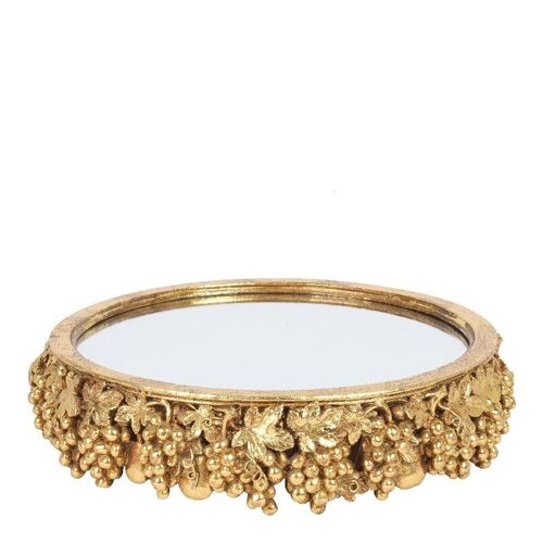 Mirror Tray 30 cm - Gold - Resin.