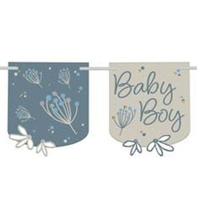 Flag banner baby boy "Vintage Flower" OK9143