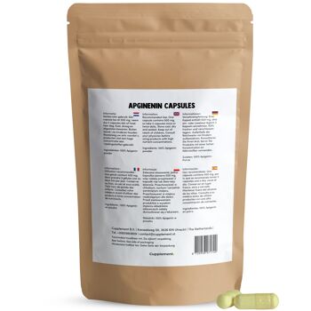 Cupplement - Apigenin 60 Capsules - 98% Extrait - 100 MG par capsule - Superfood - Suppléments de sommeil - Extrait de camomille - Apigenin 2