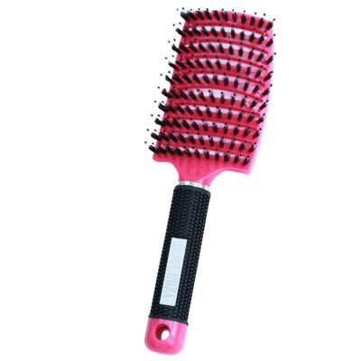 Brosse à cheveux anti-emmêlement rose vif