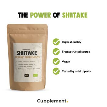 Cupplement Shiitake Powder 60 Gram - Champignon Bio - Supplément 3