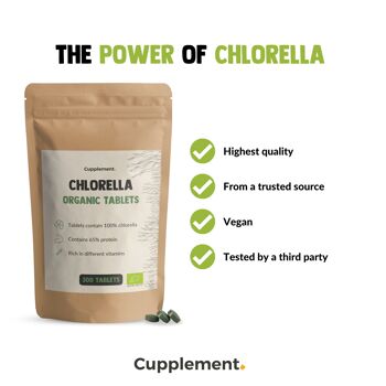 Cupplement - Chlorella 300 Comprimés - Bio - Sans poudre ni flocons - Supplément - Superfood - Spiruline 5