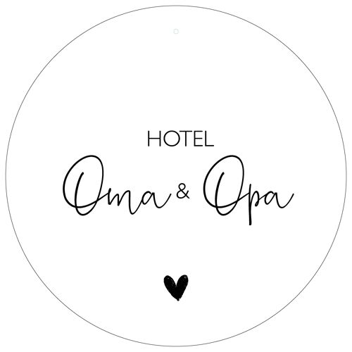 Aluboard "Hotel Oma + Opa"
