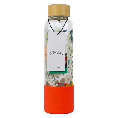 Botella de bebida de vidrio floral de Joules