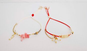 Kit 5 Bracelets BRA-2 Corail, rouge et doré 4