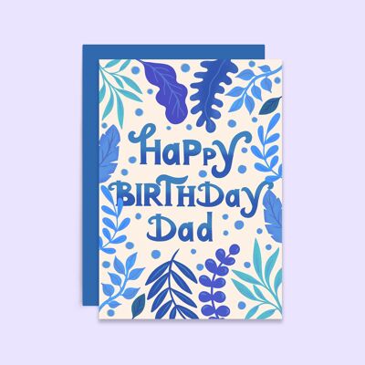 Tarjeta de feliz cumpleaños para papá | Botánico | planta papá