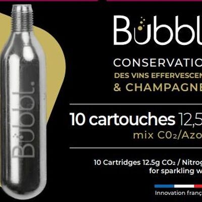 Cartuchos de gas enológico para sistema Champagne Bubbl.