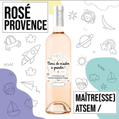 Geschenkwein „Maîtresse et ATSEM“ - IGP Méditerranée ROSE 75cl