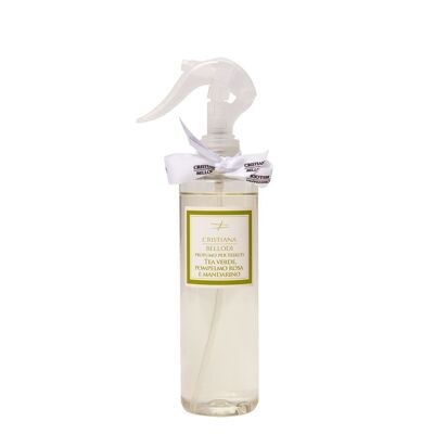 Spray Assainissant Parfumé pour Tissus et Surfaces 250 ml Thé Vert, Pamplemousse Rose & Mandarine