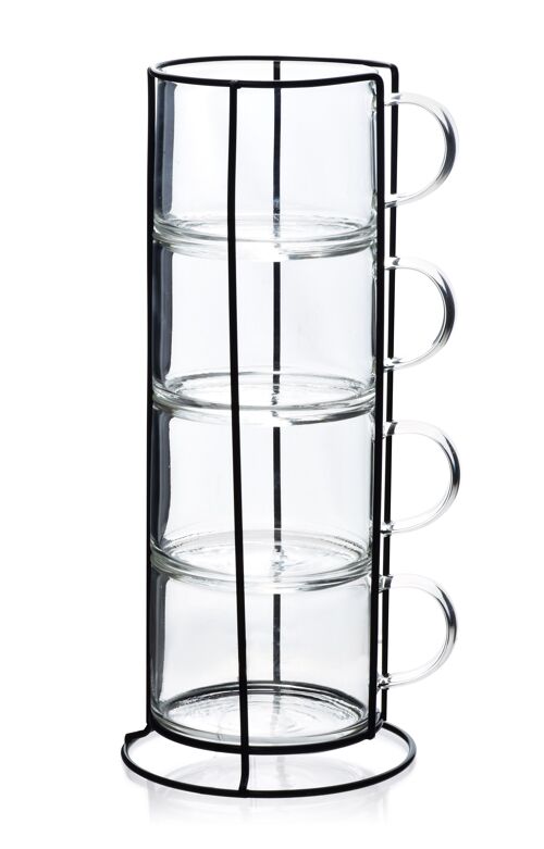 PETER Set of 4 cups on a stand, 350ml