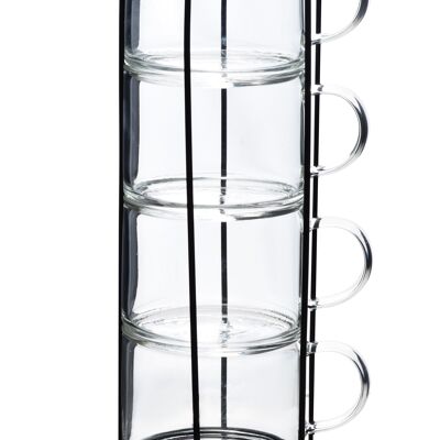 PETER Set of 4 cups on a stand, 350ml