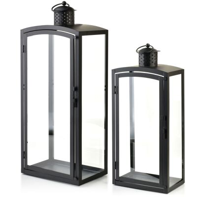 LEONE Set of 2 black lanterns